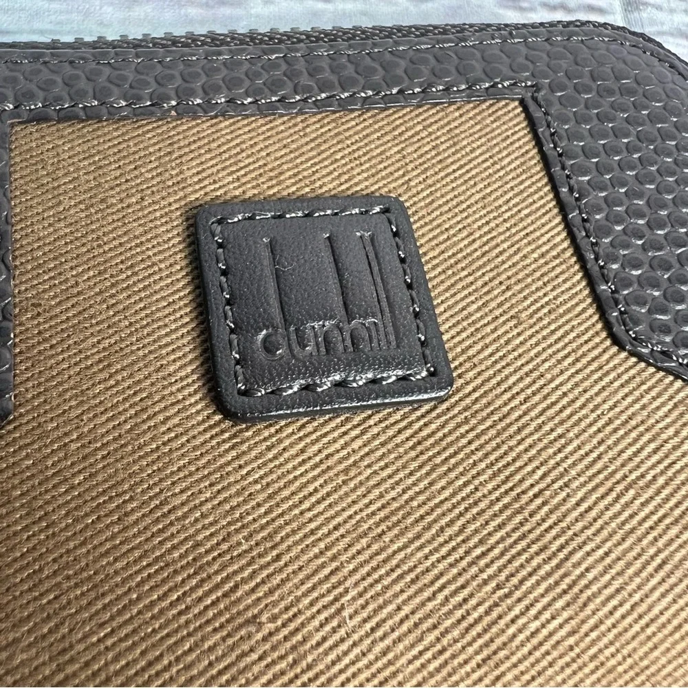 Dunhill Key Case‎ 6 Canvas and Leather Long Tail Logo Pebbled Leather Canvas